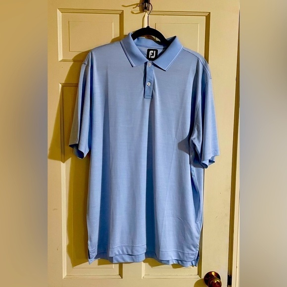 FootJoy Polo Shirt Mens Large Light Blue  FJ Golf Performance Short Sleeve - Picture 1 of 11